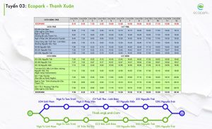 Lịch Trình Xe Buýt Ecopark 2022