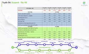 Lịch Trình Xe Buýt Ecopark 2022