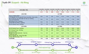 Lịch Trình Xe Buýt Ecopark 2022