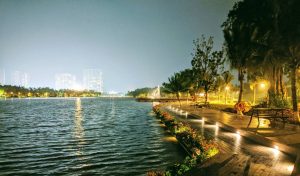 Bộ Ảnh Công Viên Hồ Thiên Nga Ecopark Về Đêm