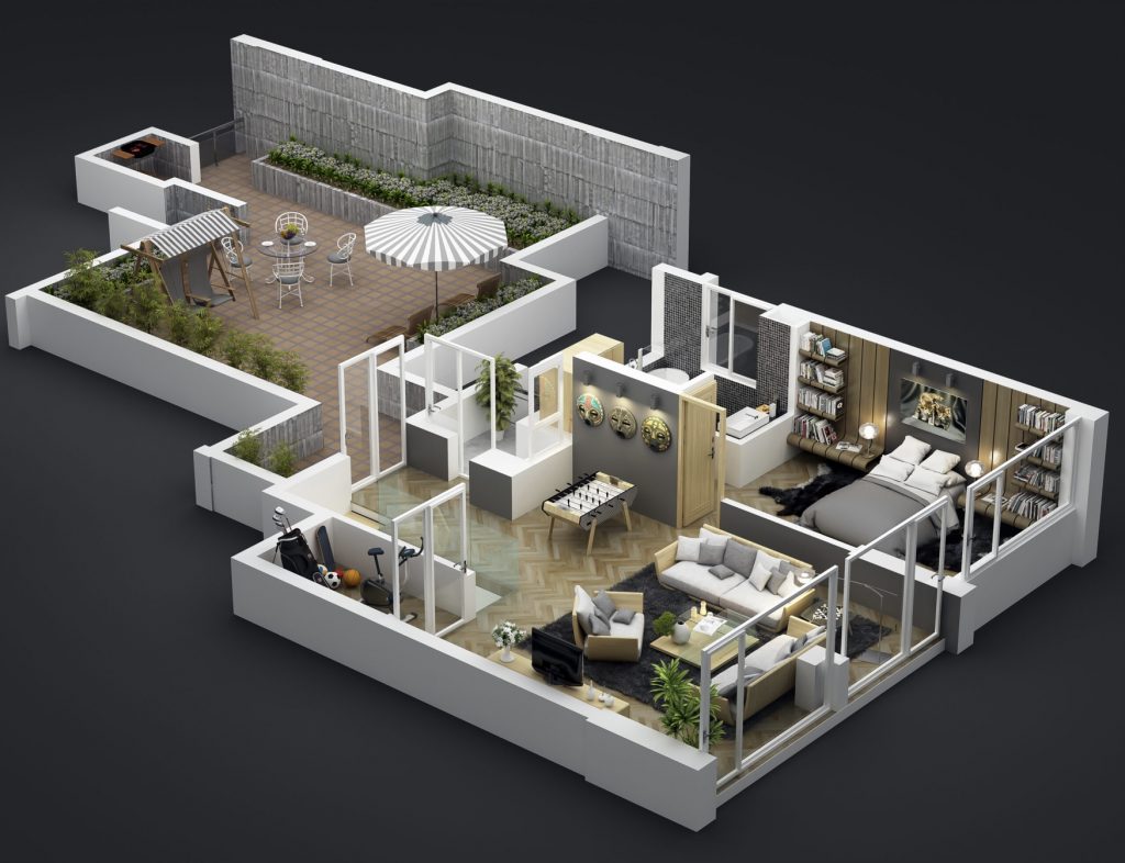 Layout can ho Rung Co Penthouse E tang 1