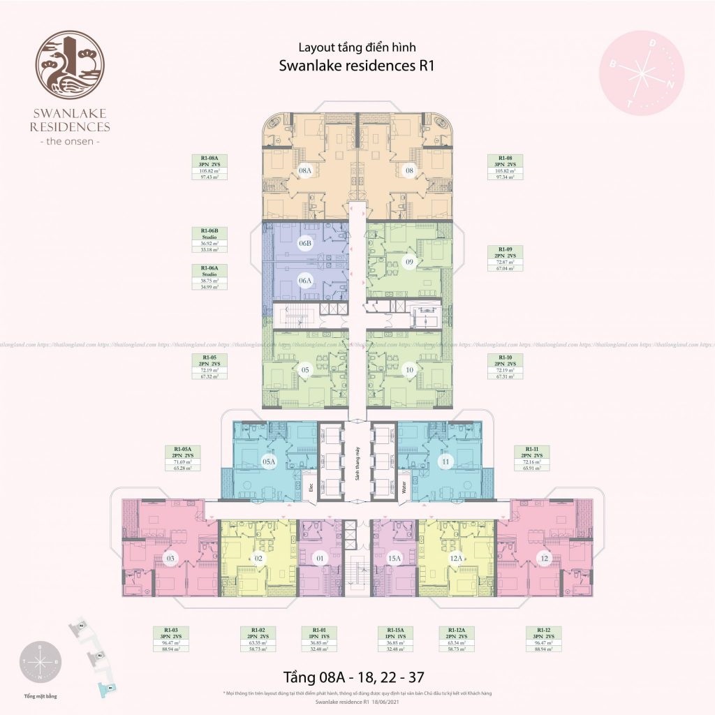 Bán Chung Cư Onsen SwanLake Ecopark 3 mat bang swan lake onsen tang 08a 18 22 27 scaled min 1024x1024 1