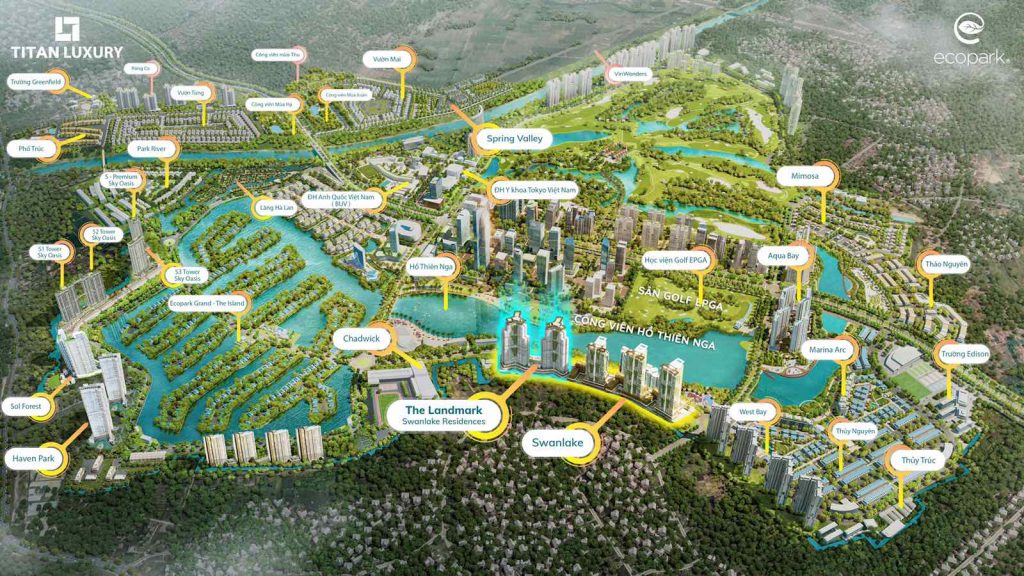 Mặt Bằng Khu Biệt Thự Nhà Phố Ecopark 1 vi tri the chung cu the landmark ecopark